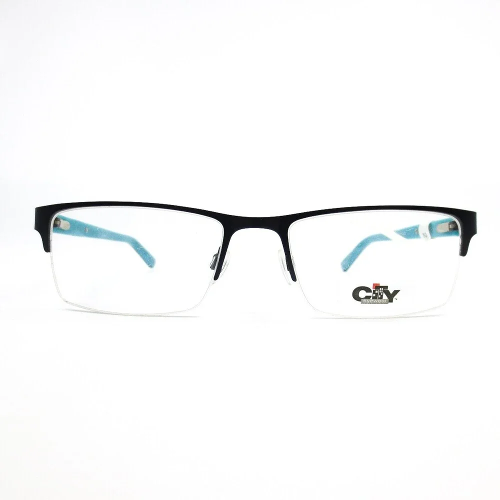 City Eyewear DC 33 COL 50 Blue Rectangular Eyeglasses Frames 53[]18 140 mm